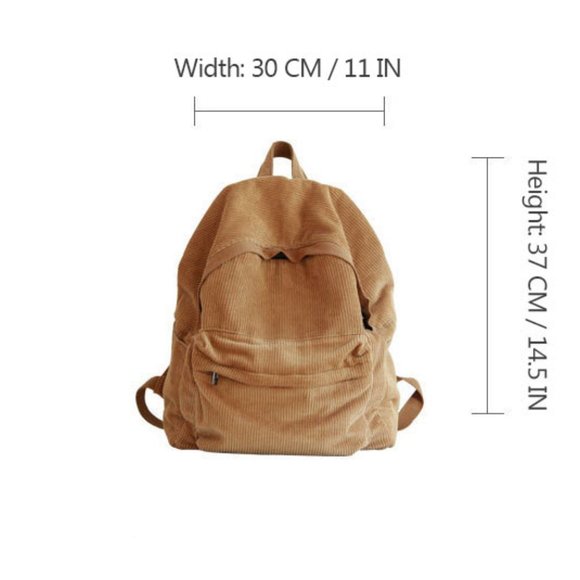 Corduroy Mini Backpack - Apricot